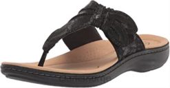 Clarks kvinner clarks svart tekstil dame laurieann rae flat sandal 8N86P473