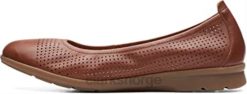 Clarks kvinner kvinners jenette ease ballett flat clarks tan skinn 8N86P1925