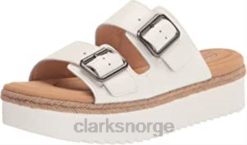 Clarks kvinner kvinners lana beach slide sandal hvitt skinn clarks 8N86P1581