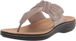 Clarks kvinner kvinners laurieann rae flat sandal taupe metallic syntetisk clarks 8N86P430